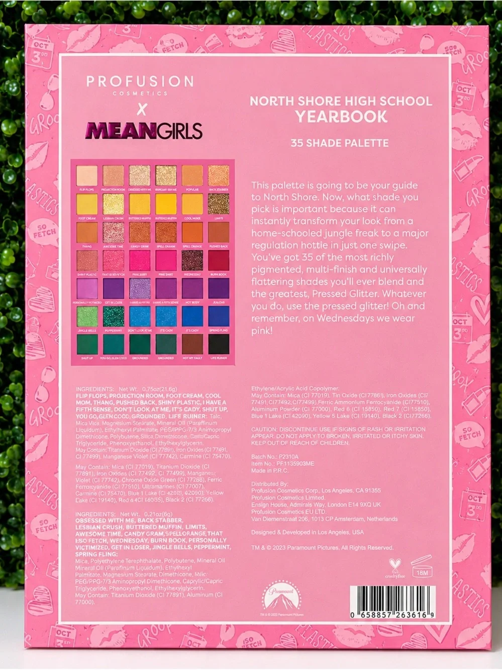 Profusion x Mean Girls North Shore Yearbook 35 Shade Palette NEW